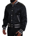 Sleek Black Bomber Jacket