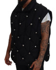 Elegant Black Sleeveless Vest Jacket