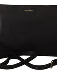 Elegant Black Leather Sling Shoulder Bag