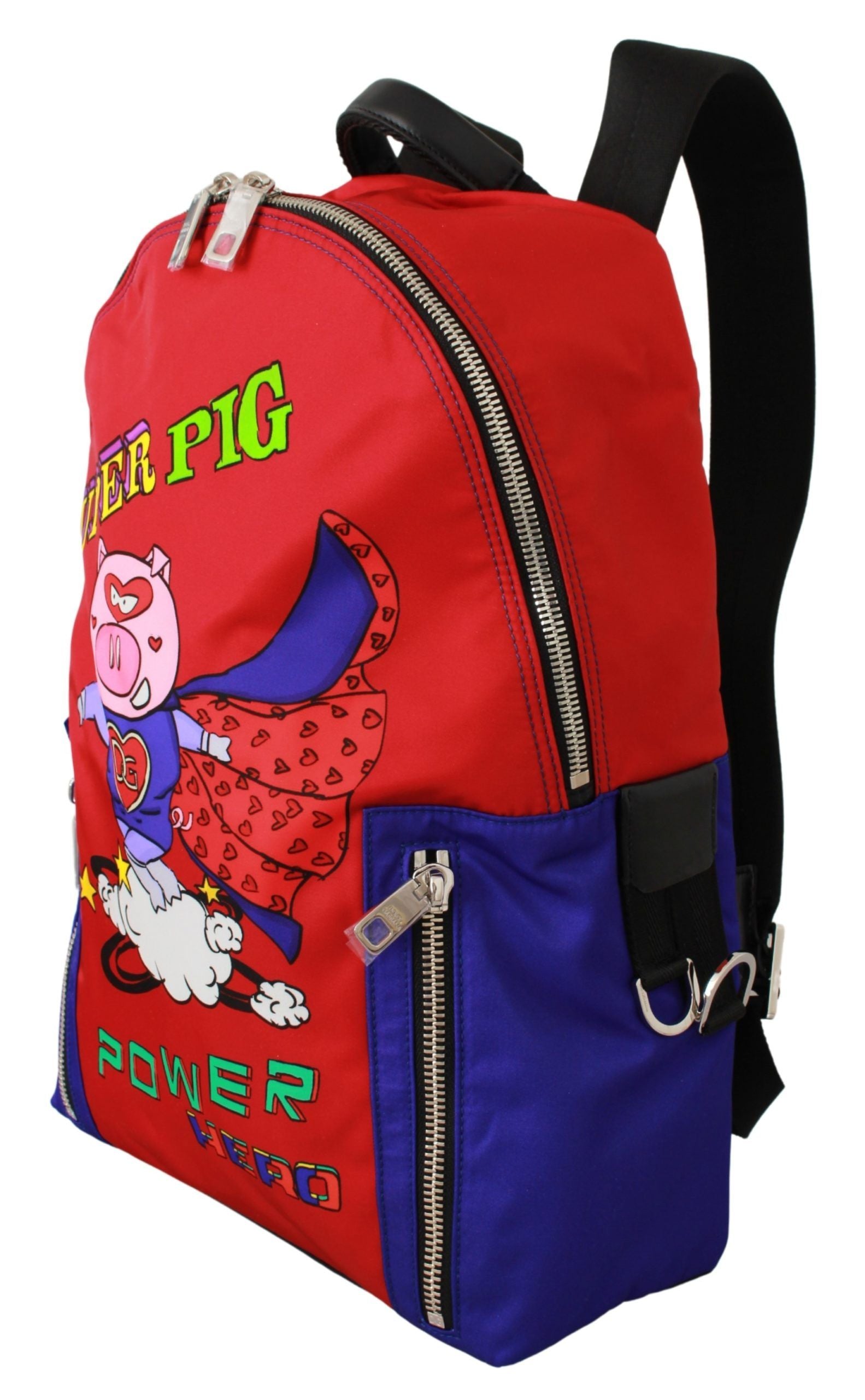 Vibrant Red Multicolor Print Men&#39;s Backpack