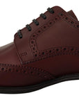 Elegant Bordeaux Leather Derby Shoes