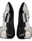 Elegant Crystals Embellished Leather Pumps