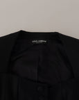 Sleek Black Snap Jacket with Silk Lining