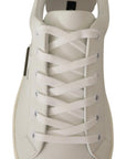 Chic White Leather Sneakers for Men