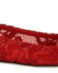 Red Crystal-Embellished Flats