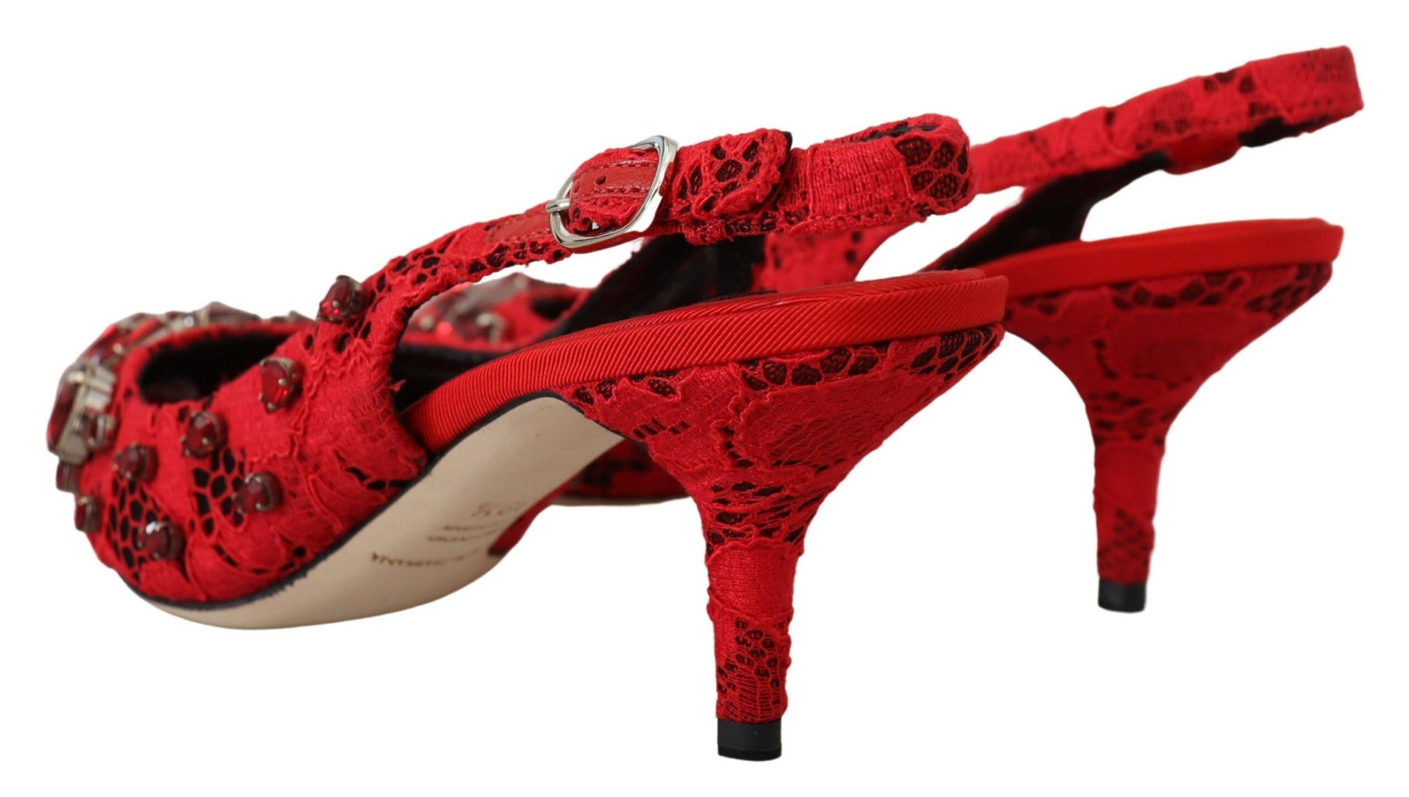 Ruby Red Crystal Slingback Heels