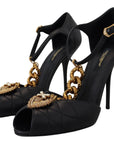 Elegant Gold-Embellished Leather Sandals