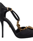 Elegant Gold-Embellished Leather Sandals