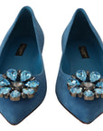 Elegant Crystal-Embellished Suede Flats