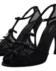 Elegant Black Stiletto Heeled Sandals