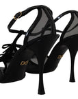 Elegant Black Stiletto Heeled Sandals