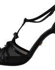 Elegant Black Stiletto Heeled Sandals