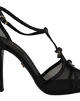 Elegant Black Stiletto Heeled Sandals