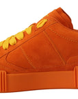 Chic Orange Suede Lace-Up Sneakers