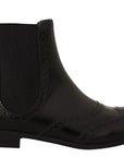 Elegant Black Ankle Wingtip Oxford Boots