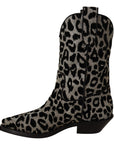 Elegant Leopard Print Mid Calf Boots