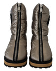 Silver Platino Mid Calf Designer Boots