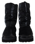 Elegant Mid-Calf Boots in Black Polyester