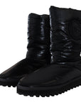 Elegant Mid-Calf Boots in Black Polyester