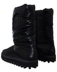 Elegant Mid-Calf Boots in Black Polyester