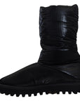 Elegant Mid-Calf Boots in Black Polyester