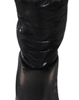 Elegant Mid-Calf Boots in Black Polyester