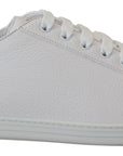 Italian Leather White Low-Top Sneakers