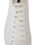 Italian Leather White Low-Top Sneakers