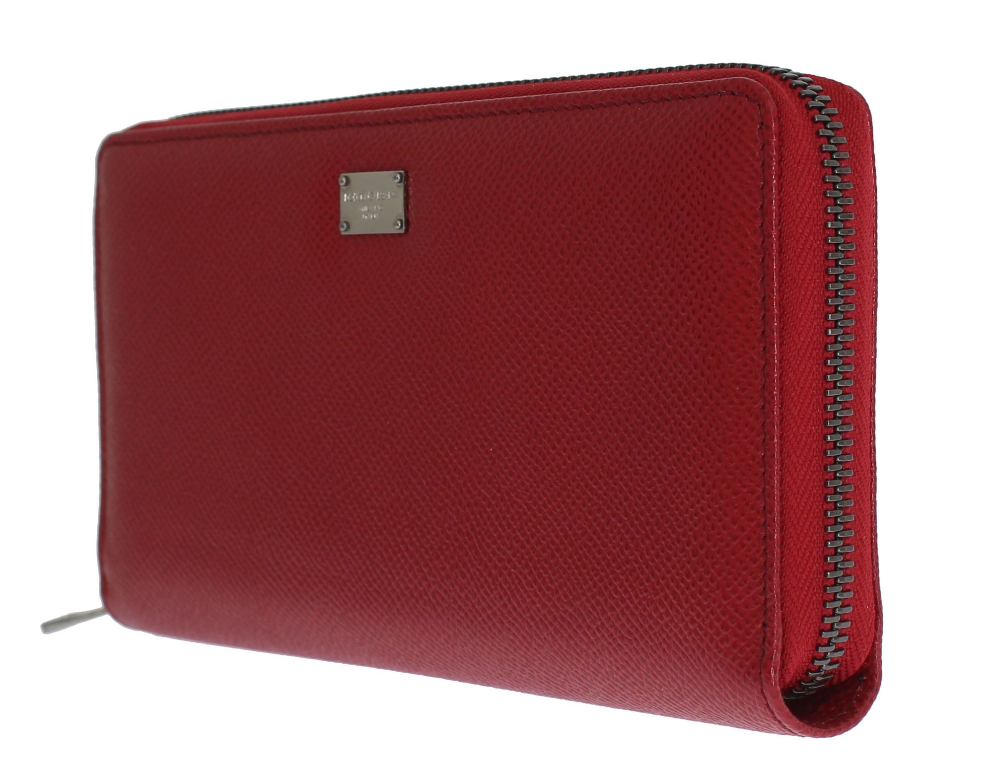 Elegant Red Leather Continental Wallet