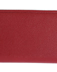 Elegant Red Leather Continental Wallet