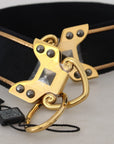 Elegant Gold Black Shoulder Bag Strap