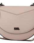 Elegant Mauve Light Pink Leather Shoulder Bag