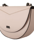 Elegant Mauve Light Pink Leather Shoulder Bag