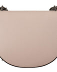 Elegant Mauve Light Pink Leather Shoulder Bag