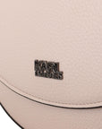 Elegant Mauve Light Pink Leather Shoulder Bag