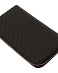 Elegant Black Leather Zip-Around Wallet