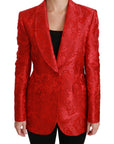 Red Floral Angel Pattern Blazer