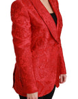 Red Floral Angel Pattern Blazer