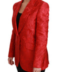 Red Floral Angel Pattern Blazer