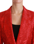 Red Floral Angel Pattern Blazer