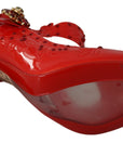 Chic Red Crystal Cinderella Pumps