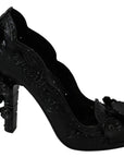 Black Floral Crystal CINDERELLA Women's Shoes