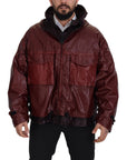 Elegant Bordeaux Full Zip Hooded Jacket