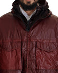 Elegant Bordeaux Full Zip Hooded Jacket