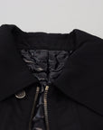 Elegant Full Zip Black Wool Blend Jacket