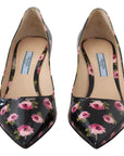 Elegant Floral Print Leather Pumps