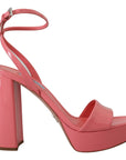 Chic Pink Patent Leather Platform Sandals