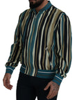 Multicolor Full Zip Silk Blend Jacket