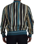 Multicolor Full Zip Silk Blend Jacket