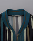 Multicolor Full Zip Silk Blend Jacket